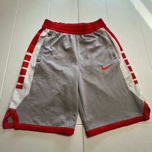 Nike Gray and Red Basketball Shorts